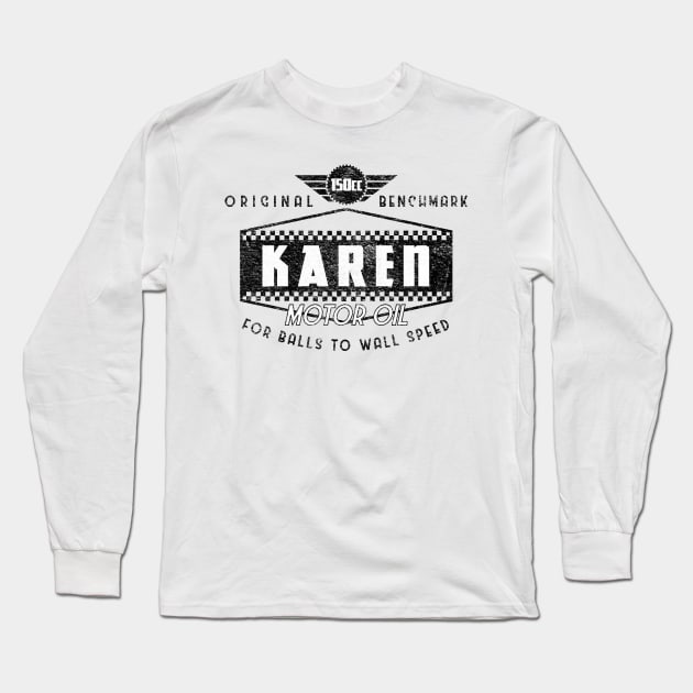 Karen - Black Long Sleeve T-Shirt by Benchmark Tees